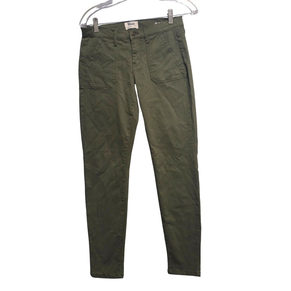 Mudd Womens Skinny Fit Utility Pants Olive Green Flex Stretch Size 7 JM61K010RS